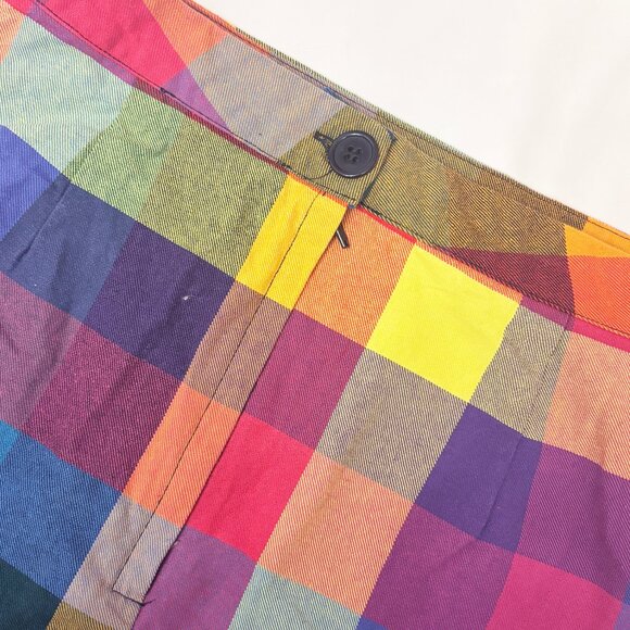 Dangerfield rainbow plaid mini skirt with front pockets size US10 - Picture 3 of 6